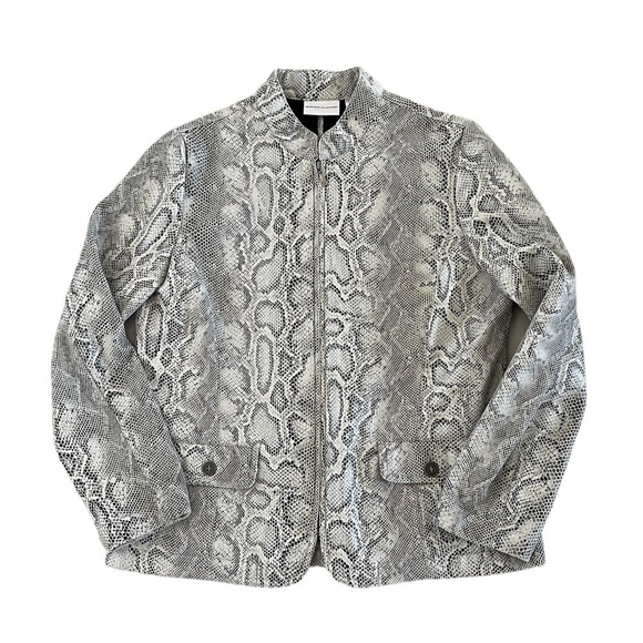 Alfred Dunner Faux Snakeskin Zip Jacket Size 10 - Picture 1 of 6